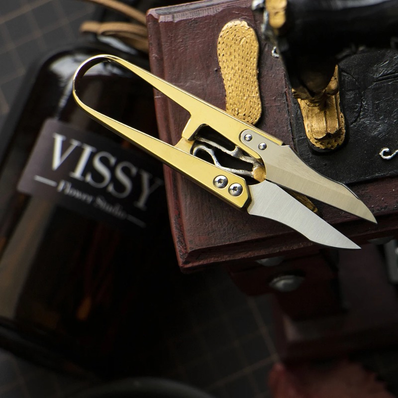 Embroidery Scissors Small - Pirinç Küçük Makas Deri Küçük İplik
