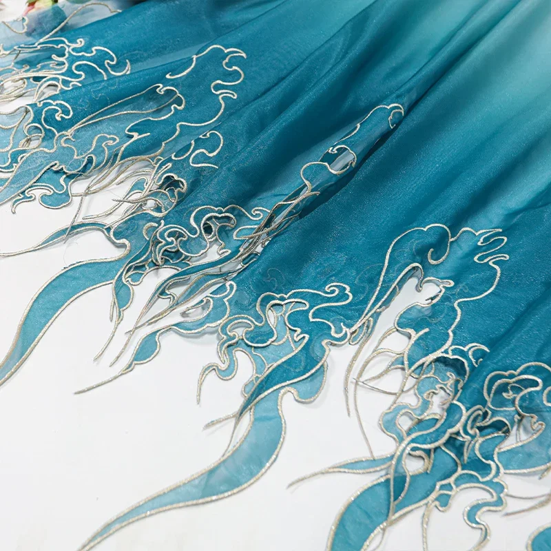 Embroidery Style - Çin Tarzı Nakış Lotus Yaprağı Degrade