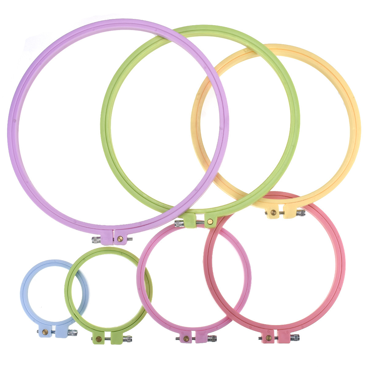 Embroidery Ring Sizes - Yuvarlak Çapraz Dikiş Nakış Kasnakları Plastik