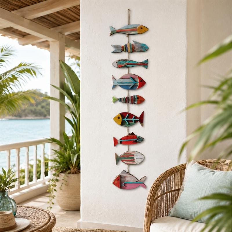 Çok renkli Ahşap Balık Duvar A - Embroidery Wall Art incelemesi ve fiyatı