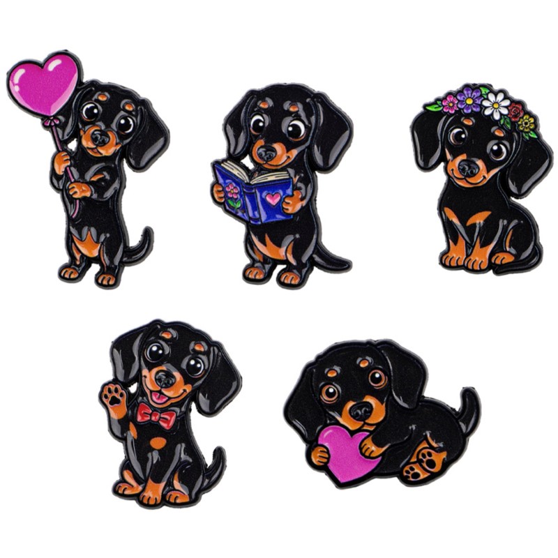5 adet Sevimli Dachshund Emaye - Embroidery Tulle incelemesi ve fiyatı