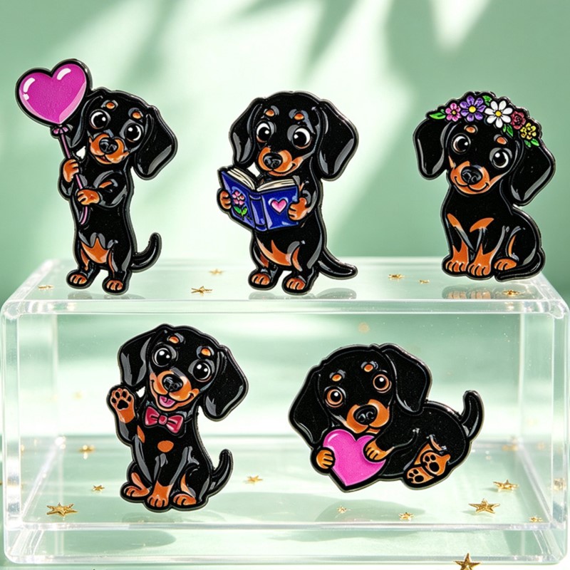 5 adet Sevimli Dachshund Emaye - Embroidery Tulle incelemesi ve fiyatı