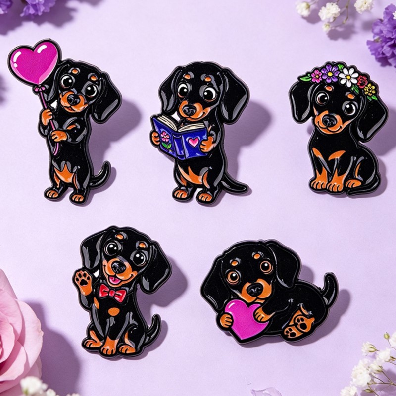 5 adet Sevimli Dachshund Emaye - Embroidery Tulle incelemesi ve fiyatı