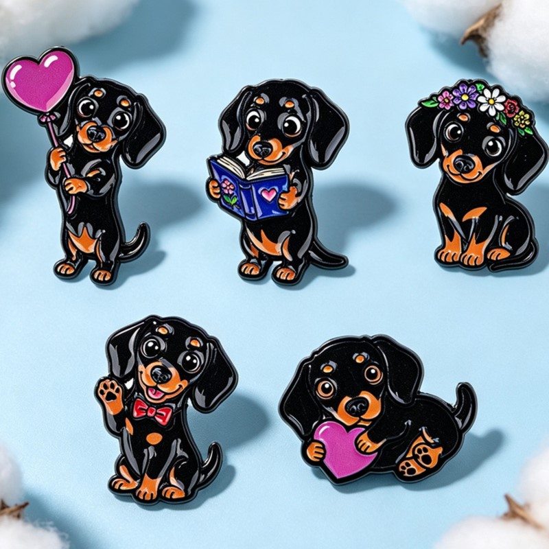 5 adet Sevimli Dachshund Emaye - Embroidery Tulle incelemesi ve fiyatı