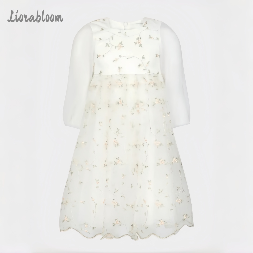 Özelleştirilmiş Çiçek Kız Elbi - Embroidery Tulle incelemesi ve fiyatı
